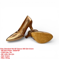 Giày Standard Nữ DF Dance 305 Gót 5.5cm (305DF5P) - Vàng Đồng + Size