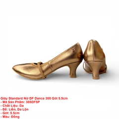 Giày Standard Nữ DF Dance 305 Gót 5.5cm (305DF5P) - Vàng Đồng + Size