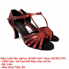 Giày Latin Nữ JigFoo 161281 Gót 7.5cm (161281J7P) - Đỏ
