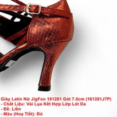 Giày Latin Nữ JigFoo 161281 Gót 7.5cm (161281J7P) - Đỏ