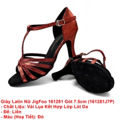 Giày Latin Nữ JigFoo 161281 Gót 7.5cm (161281J7P) - Đỏ