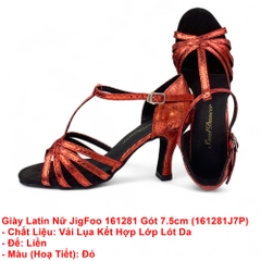 Giày Latin Nữ JigFoo 161281 Gót 7.5cm (161281J7P) - Đỏ