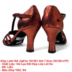 Giày Latin Nữ JigFoo 161281 Gót 7.5cm (161281J7P) - Đỏ