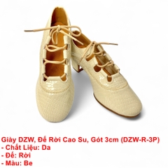 Giày DZW, Đế Rời Cao Su, Gót 3cm (DZW-R-3P) - Màu Be