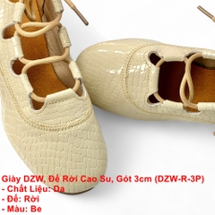 Giày DZW, Đế Rời Cao Su, Gót 3cm (DZW-R-3P) - Màu Be
