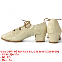 Giày DZW, Đế Rời Cao Su, Gót 3cm (DZW-R-3P) - Màu Be