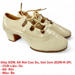 Giày DZW, Đế Rời Cao Su, Gót 3cm (DZW-R-3P) - Màu Be