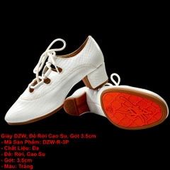 Giày DZW, Đế Rời Cao Su, Gót 3.5cm (DZW-R-3P) - Trắng