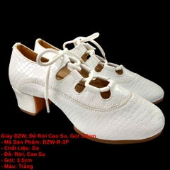 Giày DZW, Đế Rời Cao Su, Gót 3.5cm (DZW-R-3P) - Trắng