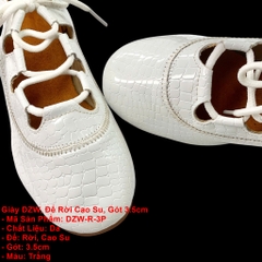 Giày DZW, Đế Rời Cao Su, Gót 3.5cm (DZW-R-3P) - Trắng
