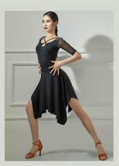 Bộ Áo Váy Tập Latin Màu Đen E3521Y