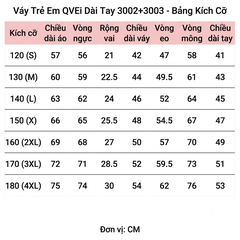 Váy Trẻ Em QVEi Dài Tay 3002+3003 (VTEDT) - Xanh Lá Cây + Size