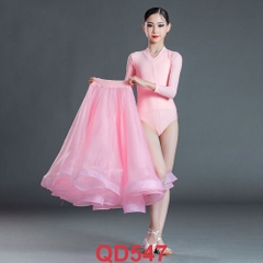 (TSDancer) Váy Standard Bé Gái (QD547) - Hồng + Size