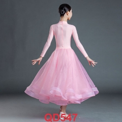 (TSDancer) Váy Standard Bé Gái (QD547) - Hồng + Size