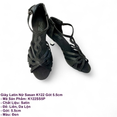 Giày Latin Nữ Sasan K122 Gót 5.5cm (K122SS5P) - Đen