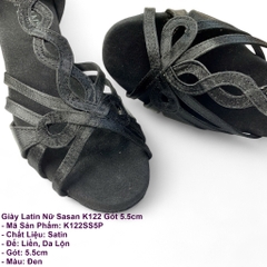 Giày Latin Nữ Sasan K122 Gót 5.5cm (K122SS5P) - Đen
