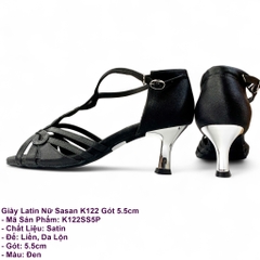 Giày Latin Nữ Sasan K122 Gót 5.5cm (K122SS5P) - Đen