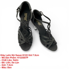 Giày Latin Nữ Sasan K122 Gót 7.5cm (K122SS7P) - Đen