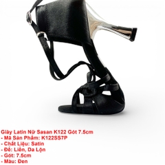 Giày Latin Nữ Sasan K122 Gót 7.5cm (K122SS7P) - Đen