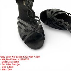 Giày Latin Nữ Sasan K122 Gót 7.5cm (K122SS7P) - Đen
