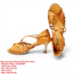 Giày Latin Nữ Sasan K125 Gót 5.5cm (K125SS5P) - Nâu Da Bò
