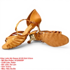 Giày Latin Nữ Sasan K125 Gót 5.5cm (K125SS5P) - Nâu Da Bò