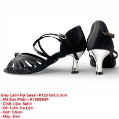 Giày Latin Nữ Sasan K125 Gót 5.5cm (K125SS5P) - Đen