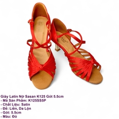 Giày Latin Nữ Sasan K125 Gót 5.5cm (K125SS5P) - Đỏ