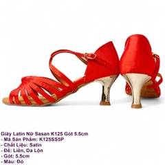 Giày Latin Nữ Sasan K125 Gót 5.5cm (K125SS5P) - Đỏ