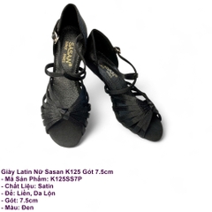 Giày Latin Nữ Sasan K125 Gót 7.5cm (K125SS7P) - Đen