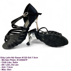 Giày Latin Nữ Sasan K125 Gót 7.5cm (K125SS7P) - Đen