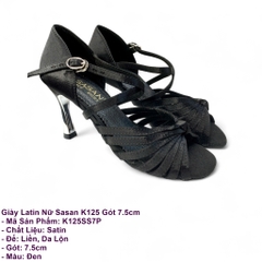 Giày Latin Nữ Sasan K125 Gót 7.5cm (K125SS7P) - Đen