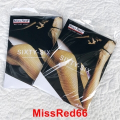 Quần Tất Lưới Kín Ngón, Dạng Mỏng Miss Red Sixty-Six (MissRed66) - Hồng