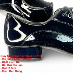 Giày Standard Nam Sasan 7791 (7791SS) - Đen Bóng