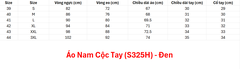 (Doubl) Áo Nam Cộc Tay (S325H) - Đen + Size