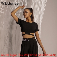 (WJJDance) Áo Nữ Ngắn Tay W21C184 (W21C184-N) - Đen + Size