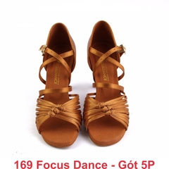 Giày Latin Nữ Focus Dance 169 Gót 5p (169FD5P) - Nâu Da Bò