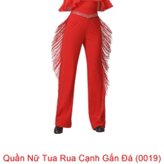 (Aidixing) Quần Nữ Tua Rua Cạnh Gắn Đá (0019) - Đỏ + Size