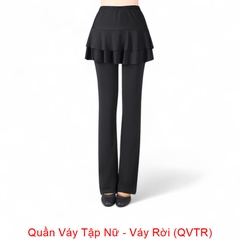 Quần Váy Tập Nữ - Váy Rời (QVTR) - Đen + Size