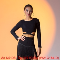 (WJJDance) Áo Nữ Dài Tay W21C184 (W21C184-D) - Đen + Size