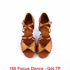 Giày Latin Nữ Focus Dance 160 Gót 7.5cm (160FD7P) - Nâu Da Bò