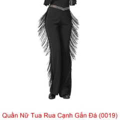 (Aidixing) Quần Nữ Tua Rua Cạnh Gắn Đá (0019) - Đen + Size