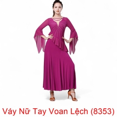 (Aidixing) Váy Nữ Tay Voan Lệch (8353) - Tím + Size