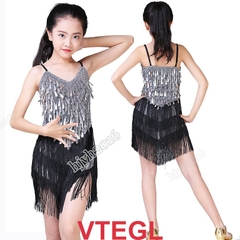 Váy Trẻ Em Giọt Lệ (VTEGL) - Đen Bạc + Size