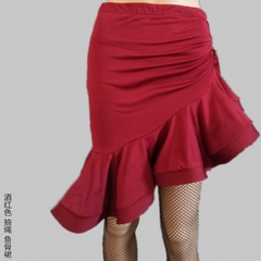 (CVKeo) Chân Váy Kéo Lệch Rút - Đỏ + Size