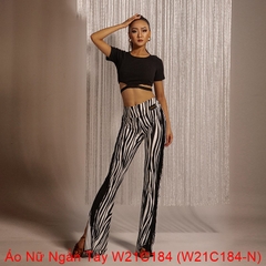 (WJJDance) Áo Nữ Ngắn Tay W21C184 (W21C184-N) - Đen + Size