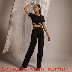 (WJJDance) Áo Nữ Ngắn Tay W21C184 (W21C184-N) - Đen + Size