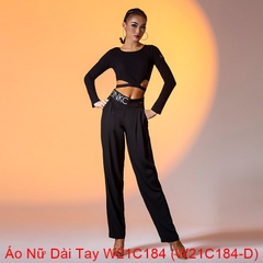 (WJJDance) Áo Nữ Dài Tay W21C184 (W21C184-D) - Đen + Size