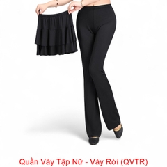 Quần Váy Tập Nữ - Váy Rời (QVTR) - Đen + Size