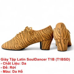 Giày Tập Latin SoulDancer T1B (T1BSD) - Da Hổ.